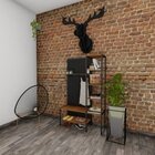 Sapateira E Cabideiro De Madeira E Ferro - Tendenci - Delta -