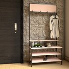 Sapateira E Cabideiro De Madeira E Ferro - Tendenci - Gamma -