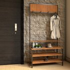 Sapateira E Cabideiro De Madeira E Ferro - Tendenci - Gamma -