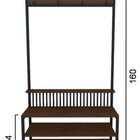 Sapateira E Cabideiro De Madeira E Ferro - Tendenci - Gamma -