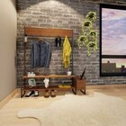 Sapateira E Cabideiro De Madeira E Ferro - Tendenci - Pegasi