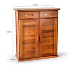 Sapateira Em Madeira Maciça 2 Portas 2 Gavetas Mogno Mel