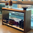 Sapateira Em Madeira Maciça 2 Prateleiras Doma Marron/branco