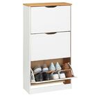 Sapateira Em Madeira Maciça 3 Portas 18 Pares Basil - Mel Bra