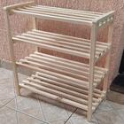 Sapateira Em Madeira Natural Pinus Modelo Milão - 12 Pares