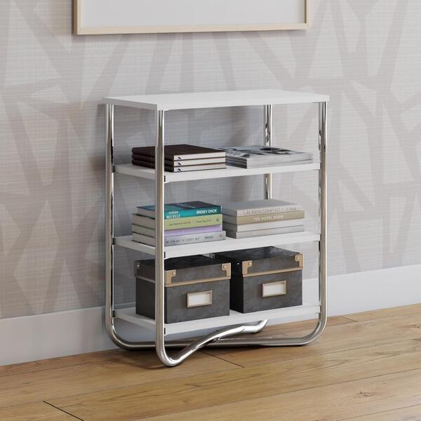 Sapateira Escritório Branca E Tubos Cromados Carraro