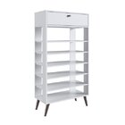 Sapateira Estante Com 1 Gaveta 6 Prateleiras  Branco