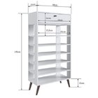 Sapateira Estante Com 1 Gaveta 6 Prateleiras  Branco