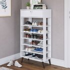 Sapateira Estante Com 1 Gaveta 6 Prateleiras  Branco