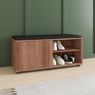 Sapateira Estofada 1 Porta Brv Móveis Castanho/estofado Preto