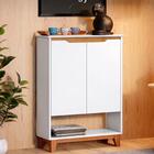 Sapateira Hall Flow Branco/freijó - Ej Móveis