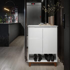 Sapateira Hall Flow Branco/freijó - Ej Móveis