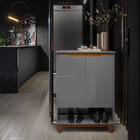 Sapateira Hall Flow Cinza/freijó - Ej Móveis