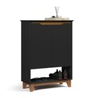 Sapateira Hall Flow Preto/freijó – Ej Móveis