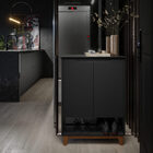 Sapateira Hall Flow Preto/freijó – Ej Móveis