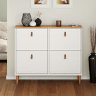 Sapateira Horizontal Hall De Entrada 4 Portas Mikka Branco 24