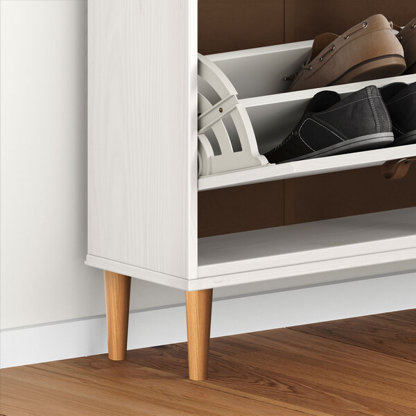 Sapateira Horizontal Hall De Entrada 4 Portas Mikka Branco 24