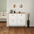 Sapateira Horizontal Hall De Entrada 4 Portas Mikka Branco 24