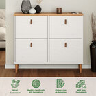 Sapateira Horizontal Hall De Entrada 4 Portas Mikka Branco 24