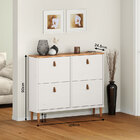 Sapateira Horizontal Hall De Entrada 4 Portas Mikka Branco 24