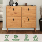 Sapateira Horizontal Madeira Multiuso 4 Portas Mikka Rústico