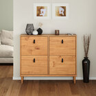 Sapateira Horizontal Madeira Multiuso 4 Portas Mikka Rústico