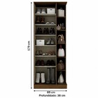 Sapateira Jhully 1 Porta Com Espelho Castanho Hp - Bci Móveis