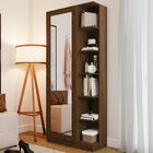 Sapateira Jhully 1 Porta Com Espelho Castanho Hp - Bci Móveis