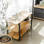 Sapateira Laguna 3 Prat 90cm Em Madeira - Preto E Mel