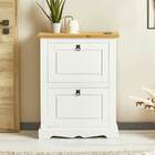 Sapateira Madeira 2 Portas Basculantes 10 Pares Rústico Branco