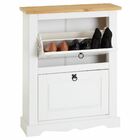 Sapateira Madeira 2 Portas Basculantes 10 Pares Rústico Branco