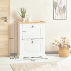 Sapateira Madeira 2 Portas Basculantes 10 Pares Rústico Branco