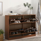 Sapateira Madeira Horizontal Estreita Aparador Castanho Basil