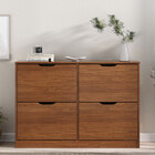 Sapateira Madeira Horizontal Estreita Aparador Castanho Basil