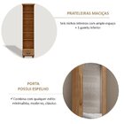 Sapateira Madeira Maciça 1 Gaveta 1 Porta Ouro Freijó