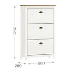 Sapateira Madeira Maciça 3 Gavetas Topázio Branco /freijó