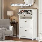 Sapateira Madeira Maciça 3 Gavetas Topázio Branco /freijó