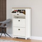 Sapateira Madeira Maciça 3 Gavetas Topázio Branco /freijó