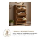 Sapateira Madeira Maciça 3 Gavetas Topázio Freijó