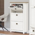 Sapateira Madeira Maciça  Com 3 Gavetas Topazio - Branco