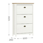 Sapateira Madeira Maciça  Com 3 Gavetas Topazio - Branco