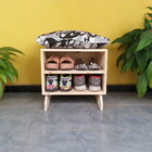 Sapateira Madeira Puff Abstrato