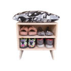 Sapateira Madeira Puff Abstrato