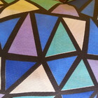 Sapateira Madeira Puff Abstrato Azul