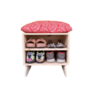 Sapateira Madeira Puff Mandala Red