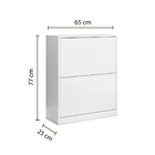 Sapateira Milão 2 Portas Com Pintura Uv - Branco Fosco