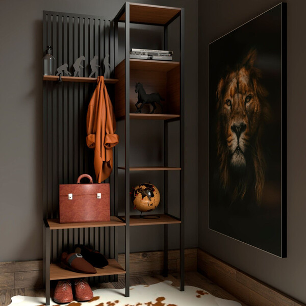 Sapateira Moderna Estilo Industrial Polux 76x30x160 Cor Mdf C