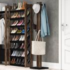 Sapateira Multiuso Az1006 Com 8 Prateleiras - Preto/nogal