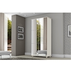 Sapateira Multiuso Barcelona Off White com Espelho