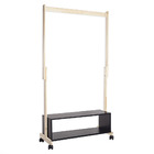 Sapateira Nicho Preto Com Arara Para Roupas Cabideiro Com Reg